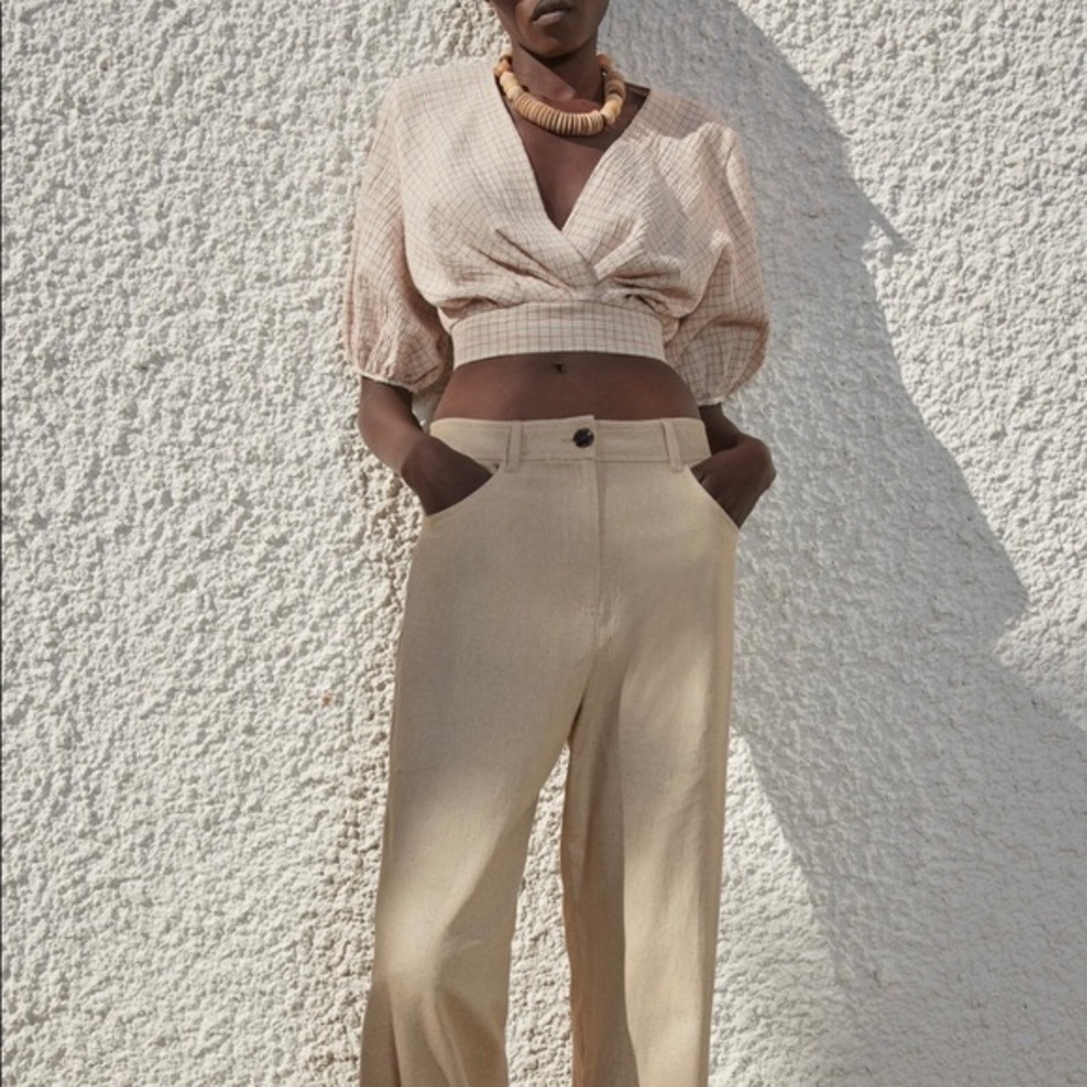 Zara boho cropped blouse